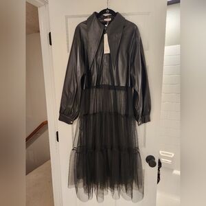 Vegan Leather and Tulle Duster